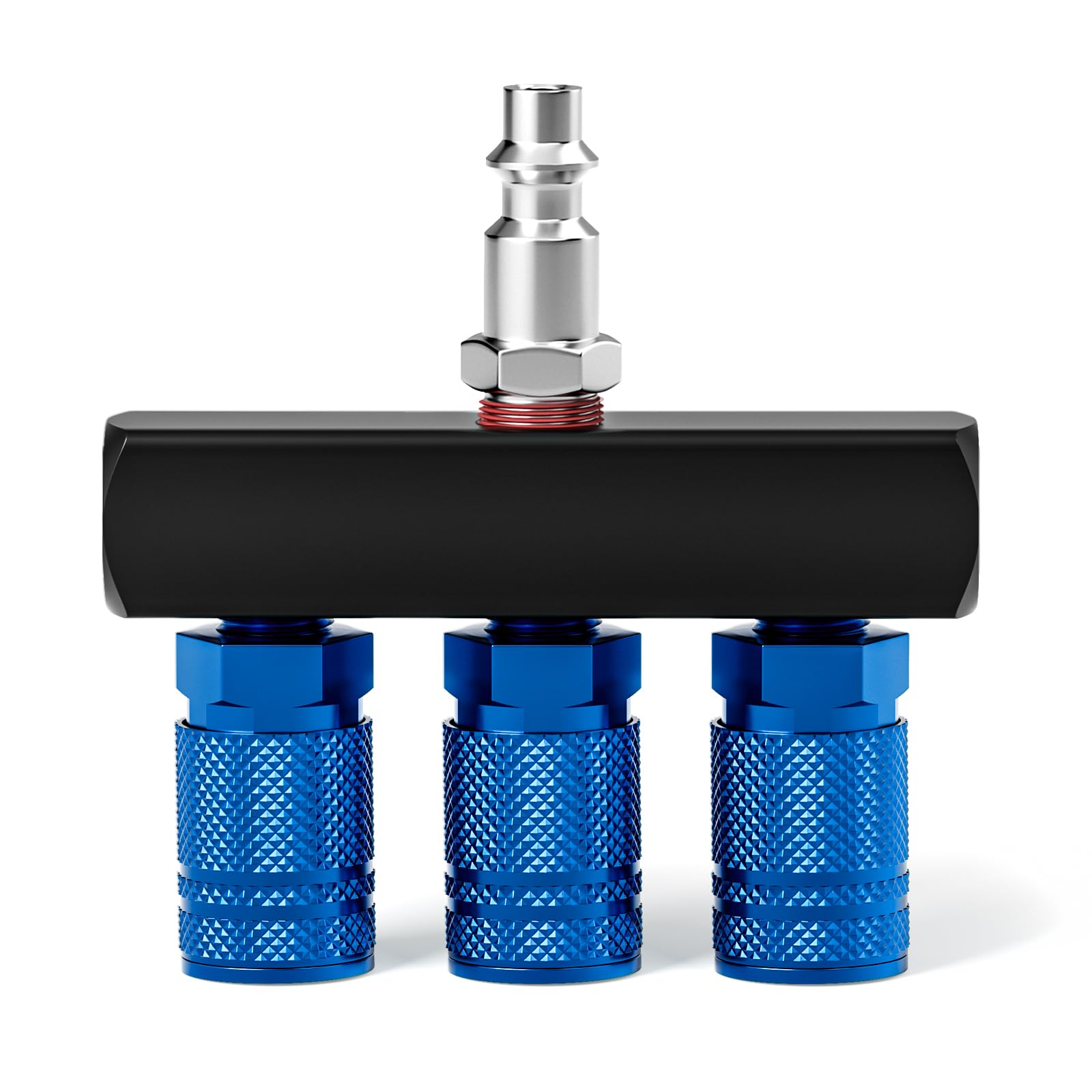 Taisher 3 Way Straight Air Manifold 4 Ports Aluminum Industrial Pneumatic Air Compressor Quick Connect Socket In Line Type Air H